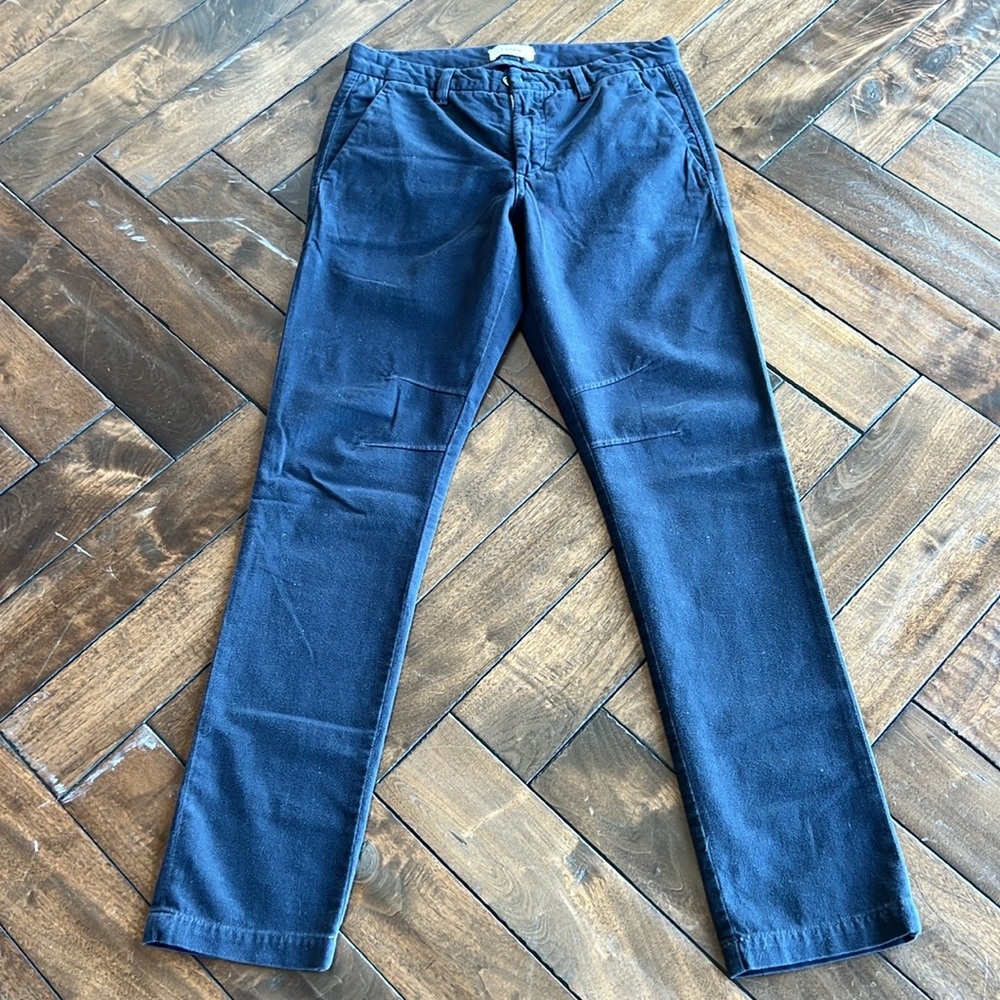 Baldwin LIAM deep sea made in USA fitted plain front casual dress trousers